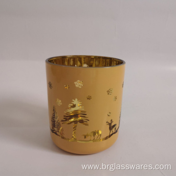 Christmas pattern candle jar glass material